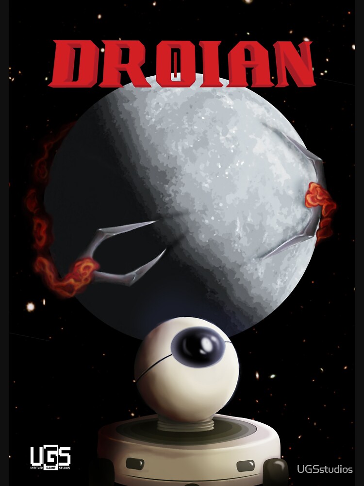 Thumbnail 7 of 7, Classic T-Shirt, Droian The Indie Game - Retro Sci-fi Horror Metroidvania Poster designed and sold by UGSstudios.