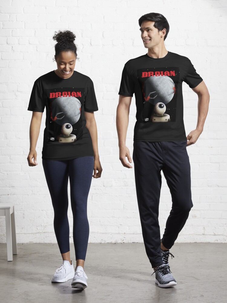 Thumbnail 1 of 7, Active T-Shirt, Droian The Indie Game - Retro Sci-fi Horror Metroidvania Poster designed and sold by UGSstudios.