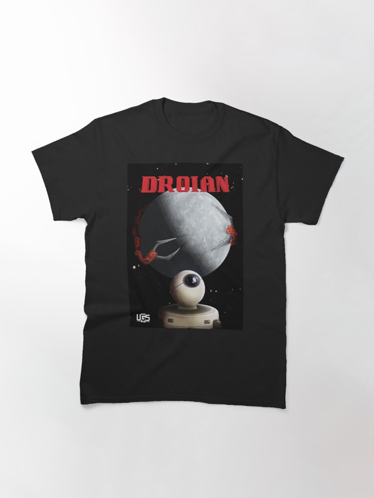 Thumbnail 3 of 7, Classic T-Shirt, Droian The Indie Game - Retro Sci-fi Horror Metroidvania Poster designed and sold by UGSstudios.