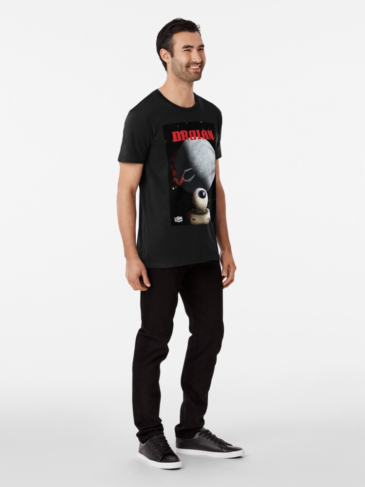 Thumbnail 3 of 6, Premium T-Shirt, Droian The Indie Game - Retro Sci-fi Horror Metroidvania Poster designed and sold by UGSstudios.