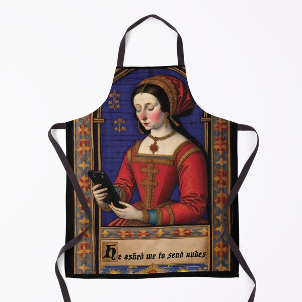 Item preview, He asked me to send nudes medieval meme designed and sold by Outofdream1.