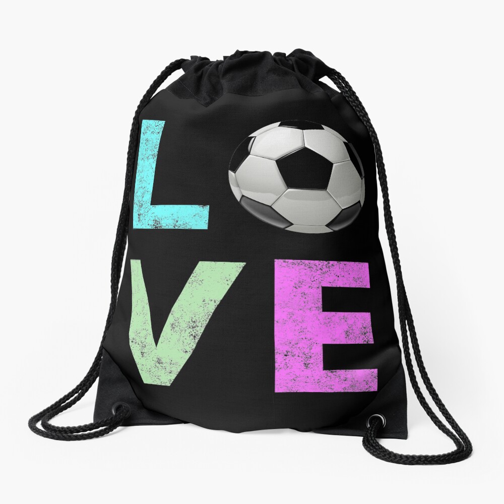 "Love soccer gift for girls " Drawstring Bag for Sale by LGamble12345
