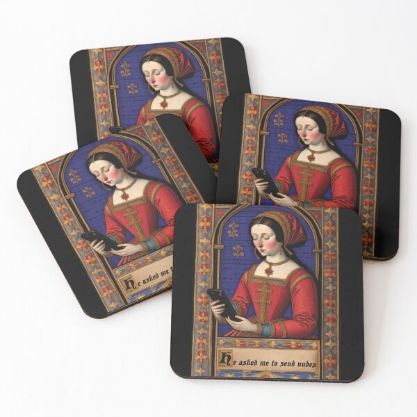 Item preview, He asked me to send nudes medieval meme designed and sold by Outofdream1.