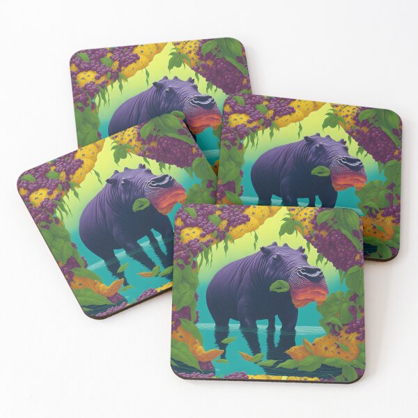 Item preview, Grandeur Unveiled: The Majestic Hippopotamus in Brushstroke Harmony designed and sold by AmazingLab.