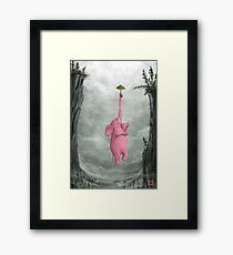 Floating Pink Elephant Framed Print