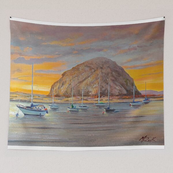 Item preview, SUNSET AT MORRO ROCK designed and sold by Michael Rock Art.