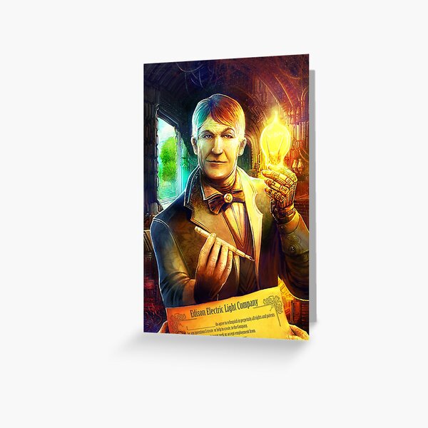 Steampunk Edison Greeting Card
