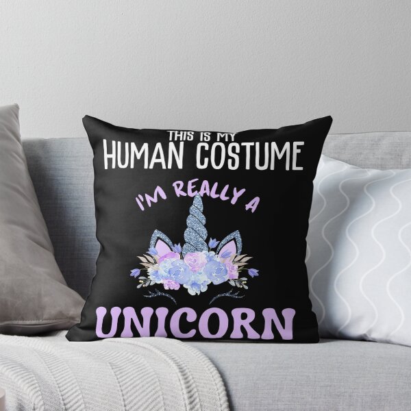 Item preview, This is My Human Costume I'm Really a Unicorn Funny Halloween designed and sold by BunBuntheDog-.