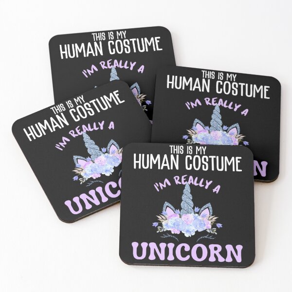 Item preview, This is My Human Costume I'm Really a Unicorn Funny Halloween designed and sold by BunBuntheDog-.