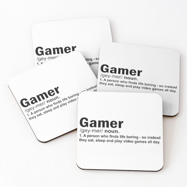 Item preview, “Gamer” in black and white - humorous definition designed and sold by LV-creator.