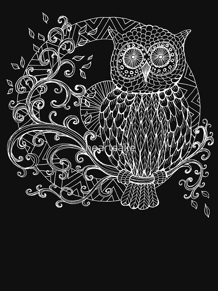 Thumbnail 7 of 7, Classic T-Shirt, Owl Illustration designed and sold by heartsake.