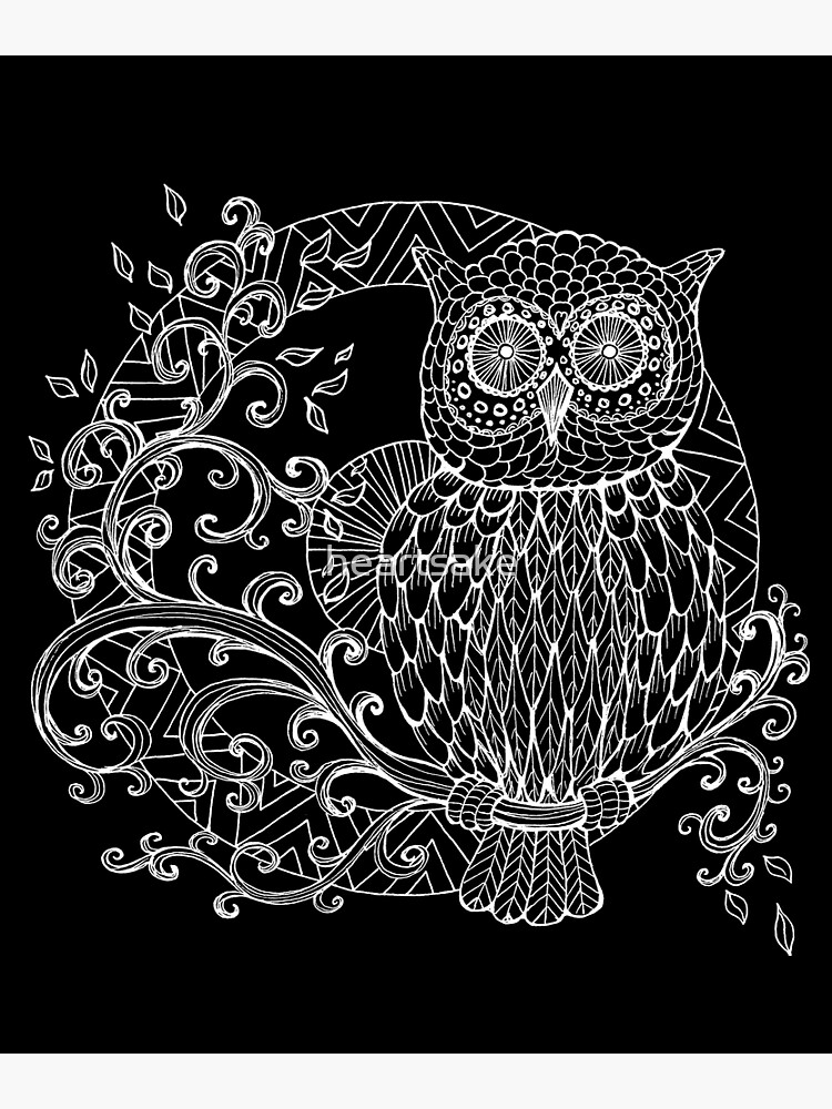Artwork view, Owl Illustration designed and sold by heartsake