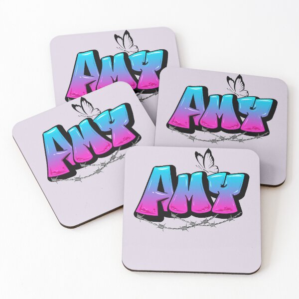 Item preview, AMY Name Butterfly Barb Wire Blue Pink Thick Fonts designed and sold by BunBuntheDog-.