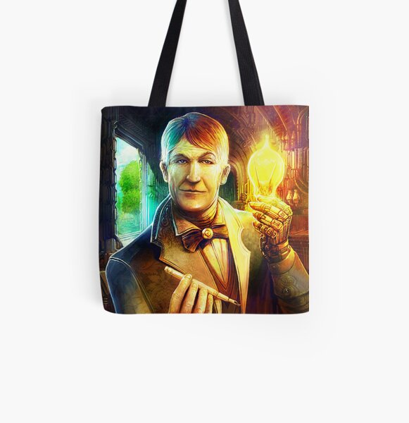 Steampunk Edison All Over Print Tote Bag
