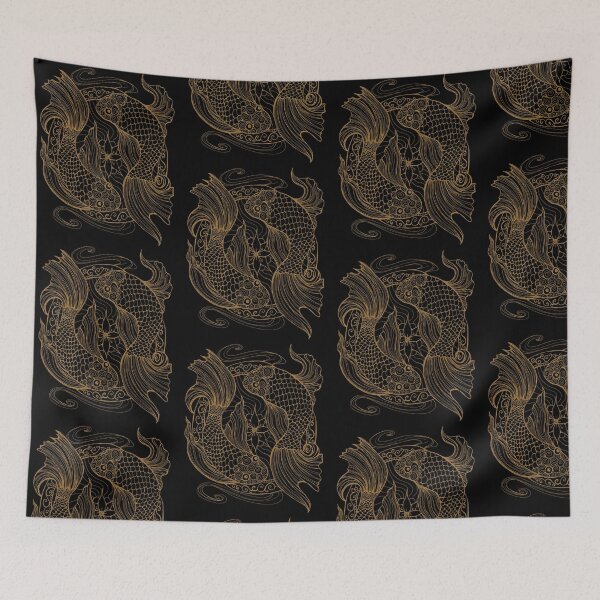 Item preview, Two Gold Koi Fish Swimming in a Pond designed and sold by heartsake.