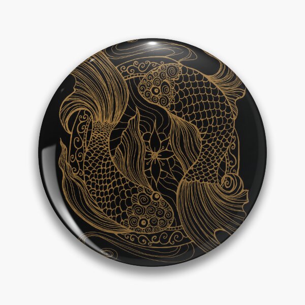Item preview, Two Gold Koi Fish Swimming in a Pond designed and sold by heartsake.