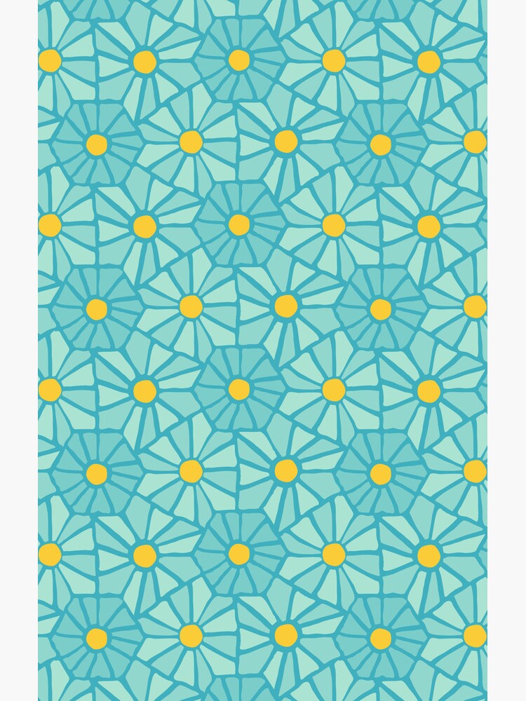 Thumbnail 4 of 4, Samsung Galaxy Phone Case, Tessellated Flowers Pattern - Teal Tiles (micro) designed and sold by anisgott.