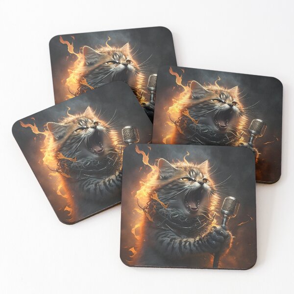 Item preview, HEAVY METAL Band Singing Cat (no caption) designed and sold by Justpurrs.
