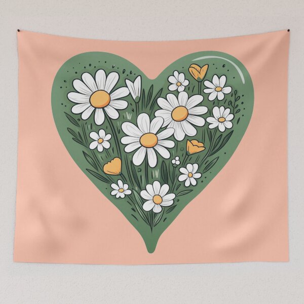 Item preview, Coração verde com flores  designed and sold by Polistchuk.