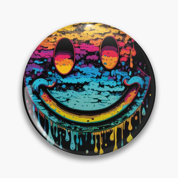 Item preview, Melting Smiley Face Melted Glitch colourful designed and sold by Easy-Logo.