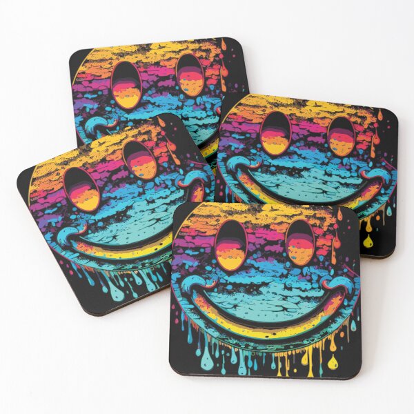 Item preview, Melting Smiley Face Melted Glitch colourful designed and sold by Easy-Logo.