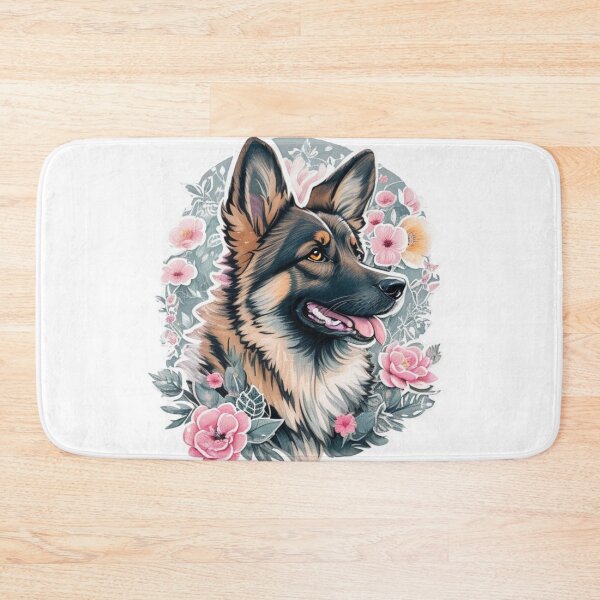 Item preview, Adorable German Shepherd with watercolor flowers designed and sold by YourNameMatters.
