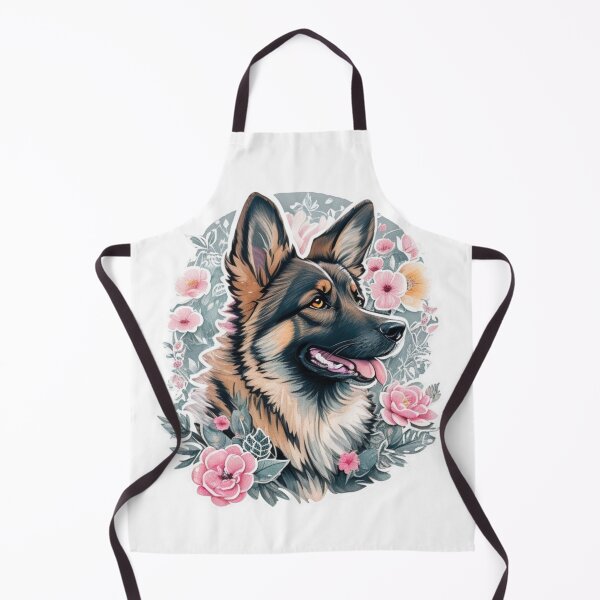 Item preview, Adorable German Shepherd with watercolor flowers designed and sold by YourNameMatters.