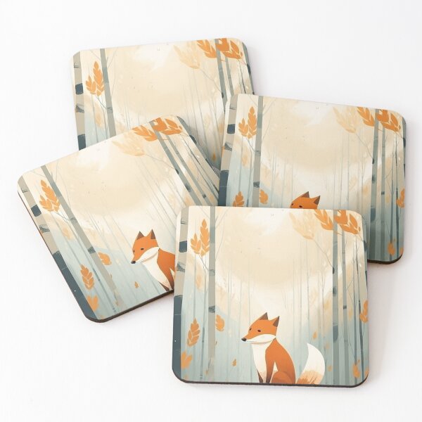 Item preview, Autumn Whispers: Fox in Birch Forest - Illustrated Delight designed and sold by EmeraldeaArt.
