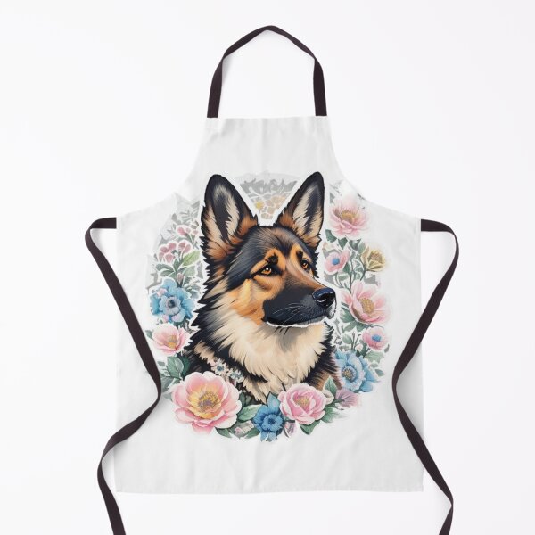 Item preview, Adorable German Shepherd with watercolor flowers designed and sold by YourNameMatters.