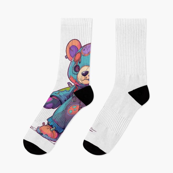 Item preview, Teddy Bear Standing Wearing Overall Graffiti Style designed and sold by Nabelsi Arts.