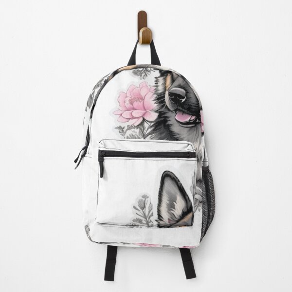 Item preview, Portrait of Adorable German Shepherd with watercolor flowers designed and sold by YourNameMatters.