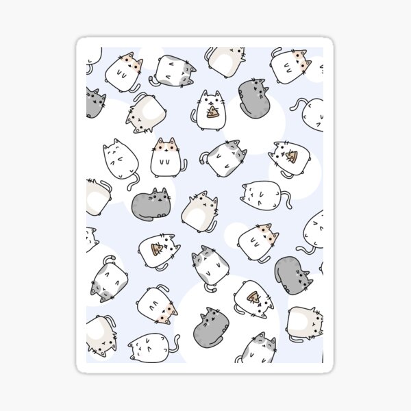 Cute Kawaii Cats Cat Pattern Graphic (4) Sticker for Sale by CorbinynElias