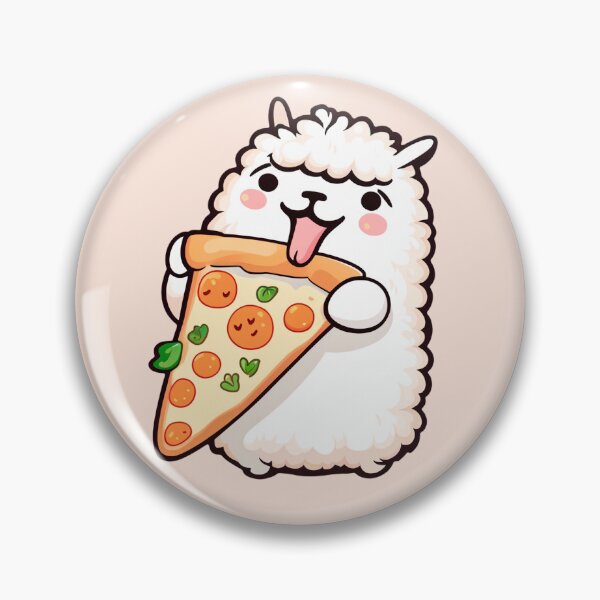 Item preview, Llama Chubby Enjoying Pizza, Adorable Animal Funny Sticker designed and sold by llamahuaska.