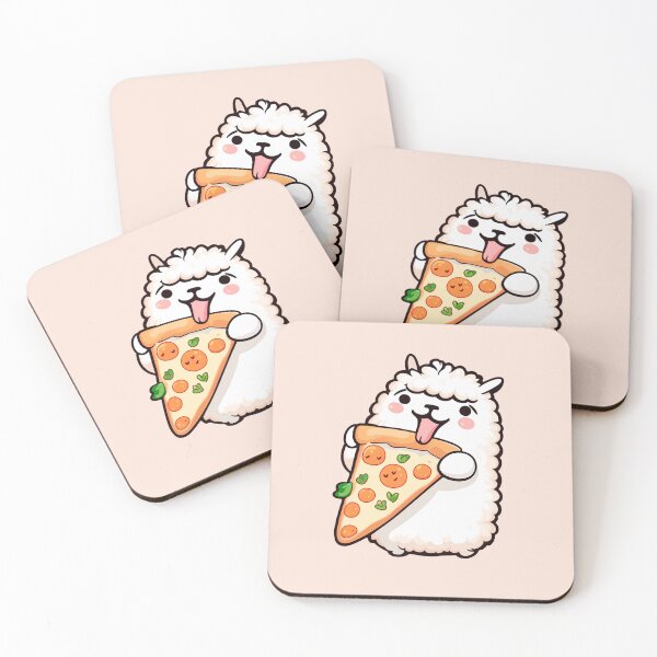 Item preview, Llama Chubby Enjoying Pizza, Adorable Animal Funny Sticker designed and sold by llamahuaska.