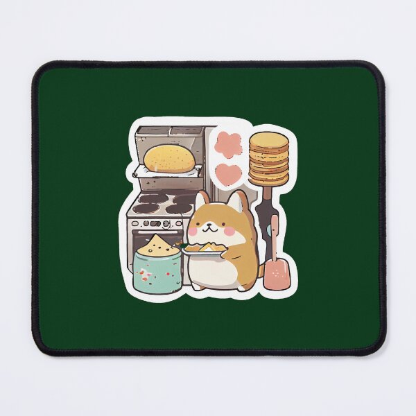 Item preview, Cute Kawaii Pusheen Corgi Cooking Grill Cheese designed and sold by CorbinynElias.