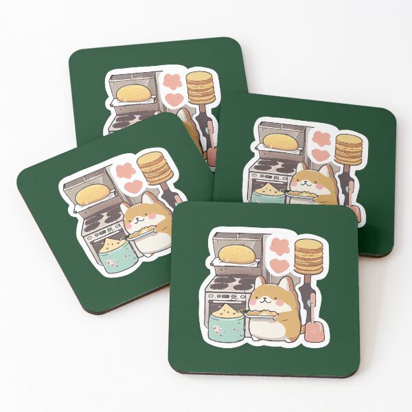 Item preview, Cute Kawaii Pusheen Corgi Cooking Grill Cheese designed and sold by CorbinynElias.