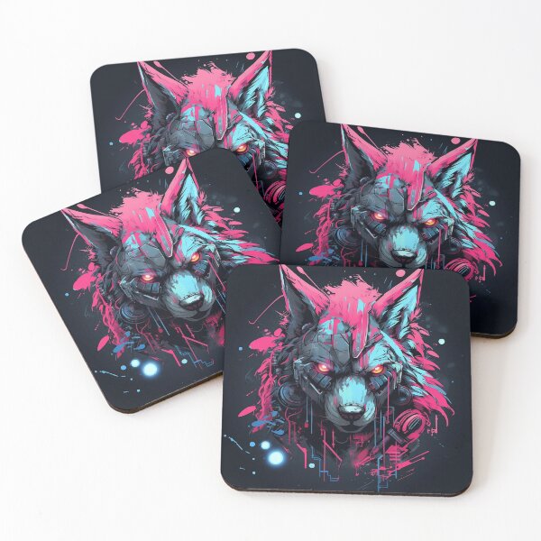 Item preview, Cybernetic Wolf Futuristic Art Print designed and sold by imaginariumlab.