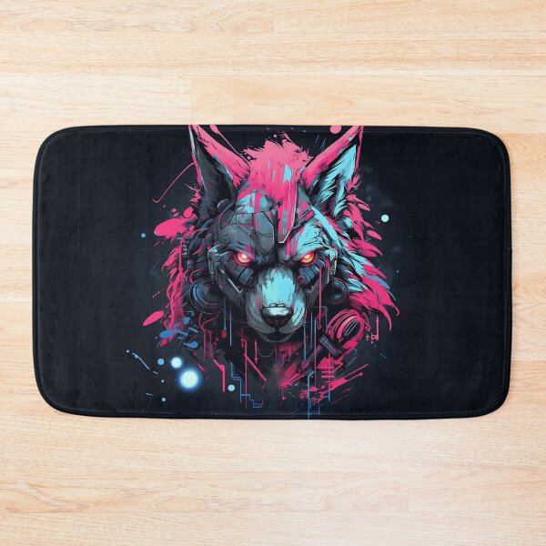 Item preview, Cybernetic Wolf Futuristic Art Print designed and sold by imaginariumlab.