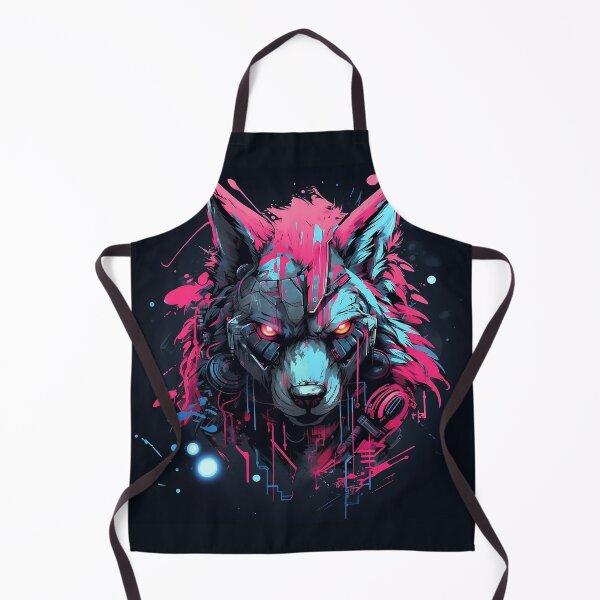 Item preview, Cybernetic Wolf Futuristic Art Print designed and sold by imaginariumlab.