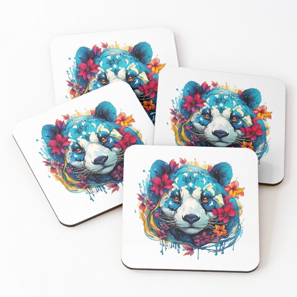 Item preview, Panda Bear Art - Blue Panda With Flowers For Panda Lovers designed and sold by AlanPhotoArt.