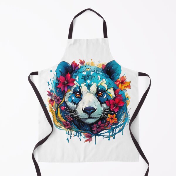 Item preview, Panda Bear Art - Blue Panda With Flowers For Panda Lovers designed and sold by AlanPhotoArt.