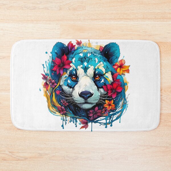 Item preview, Panda Bear Art - Blue Panda With Flowers For Panda Lovers designed and sold by AlanPhotoArt.