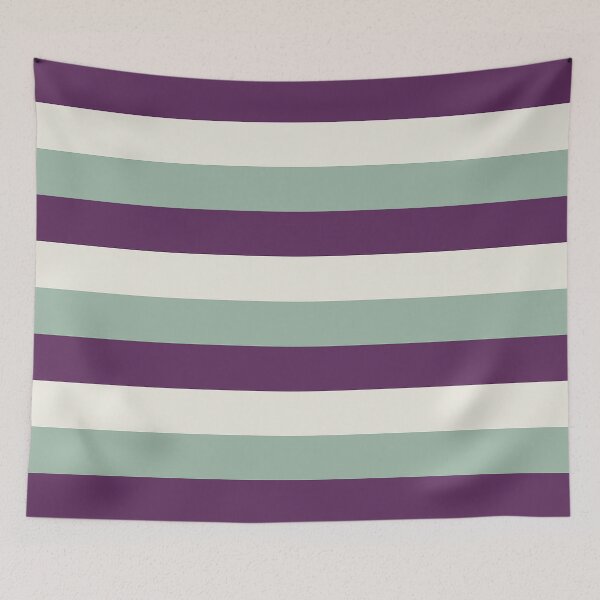 Item preview, 3 Large AUBERGINE (PURPLE), MUTED GREEN and CREAM Horizontal STRIPES designed and sold by RachelMacht.