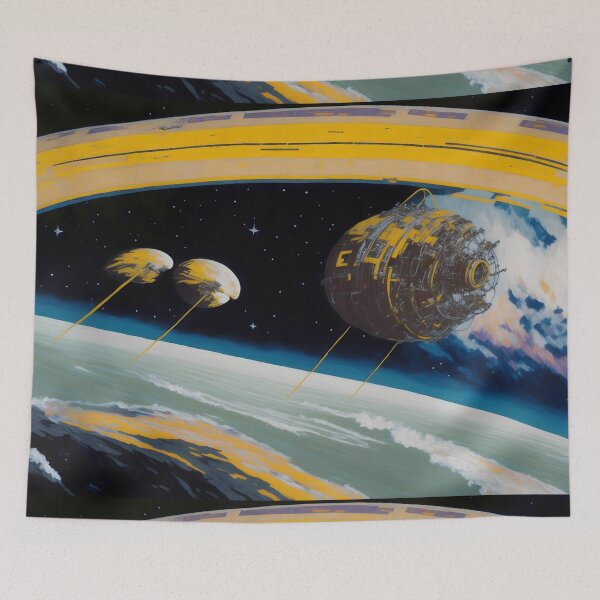 Item preview, Retro Art Space ship Orbit designed and sold by MindWave THC.