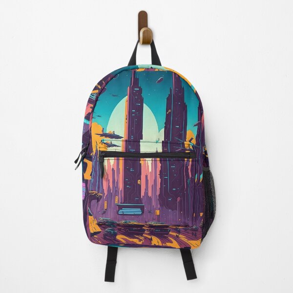 Item preview, Cyberpunk Retro Cityscape: Futuristic Poster 80's Art Print designed and sold by MindWave THC.