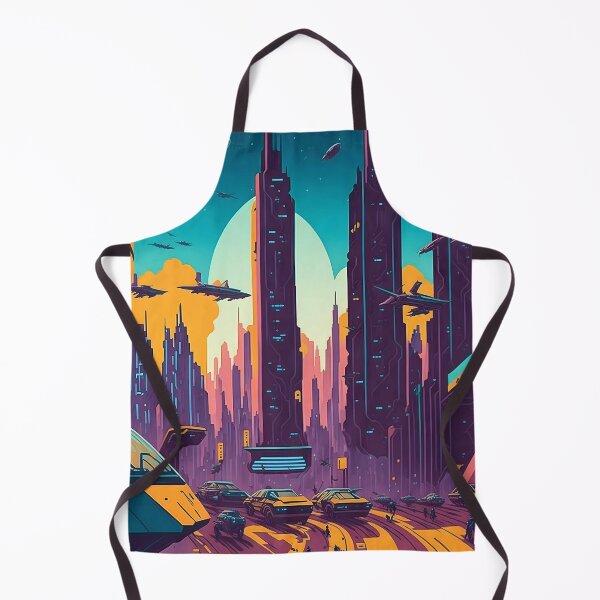 Item preview, Cyberpunk Retro Cityscape: Futuristic Poster 80's Art Print designed and sold by MindWave THC.