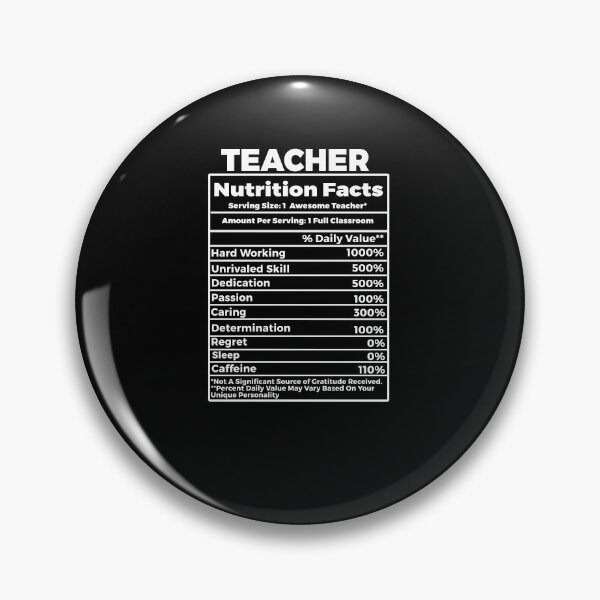 Item preview, Teacher Nutritional Facts One Awesome Teacher designed and sold by TeesYouWant.