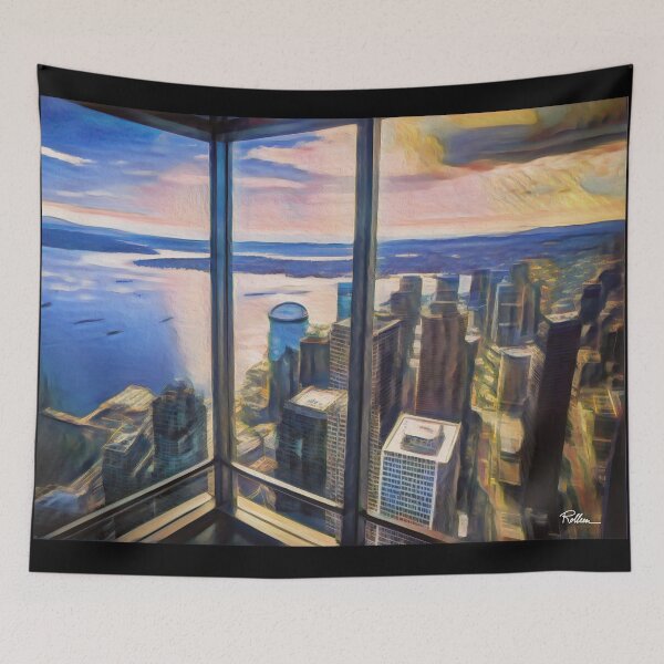 Aperçu de l'œuvre « VUE DE L'AIGUILLE DE L'ESPACE DE SEATTLE » par Rolleen créée et vendue par ArtbyRolleen.