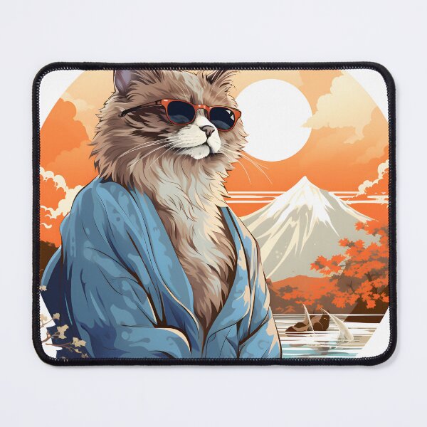 Item preview, Japan Kimono Cat With Glasses designed and sold by alacaz.