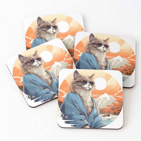 Item preview, Japan Kimono Cat With Glasses designed and sold by alacaz.